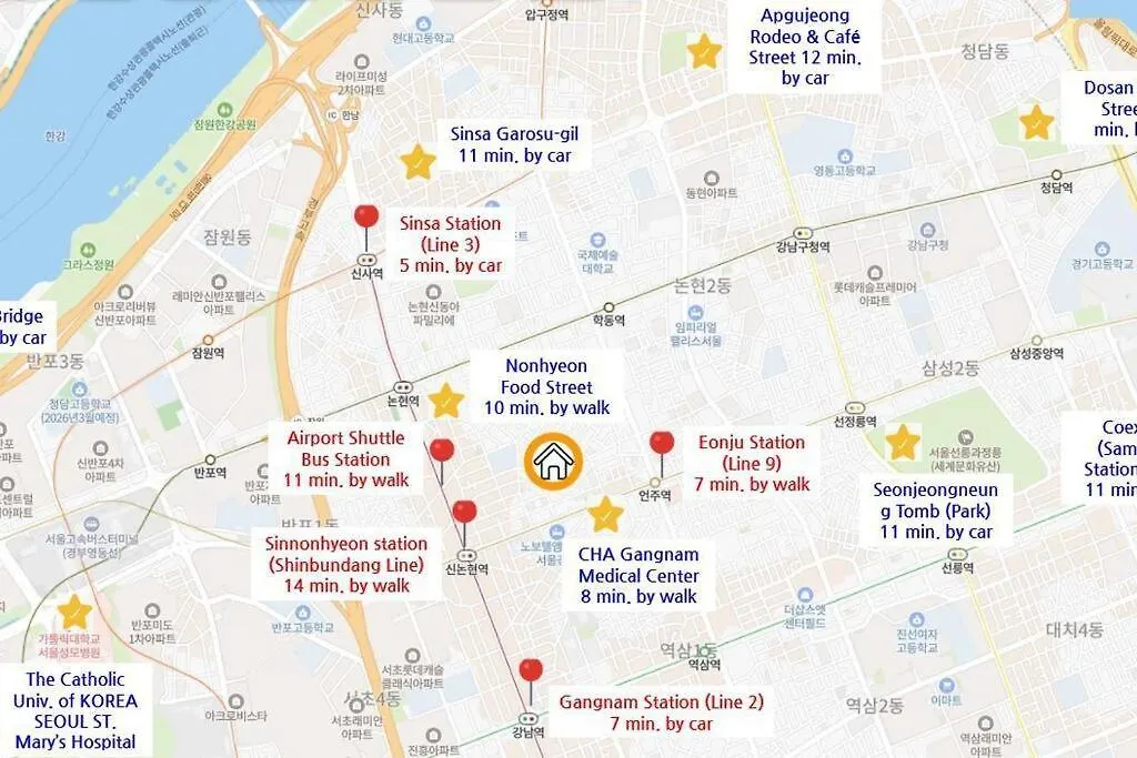 Apartment The Cozy Nonhyeon, Gangnam Eonju Station 5 Min, 2 Bedrooms, Premium Beds, Value For Money, Biz Trip Seoul